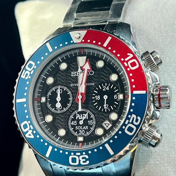 Seiko Prospex Chronograph Date Designer Sport Solar Men’s Watch - Picture 4 of 7